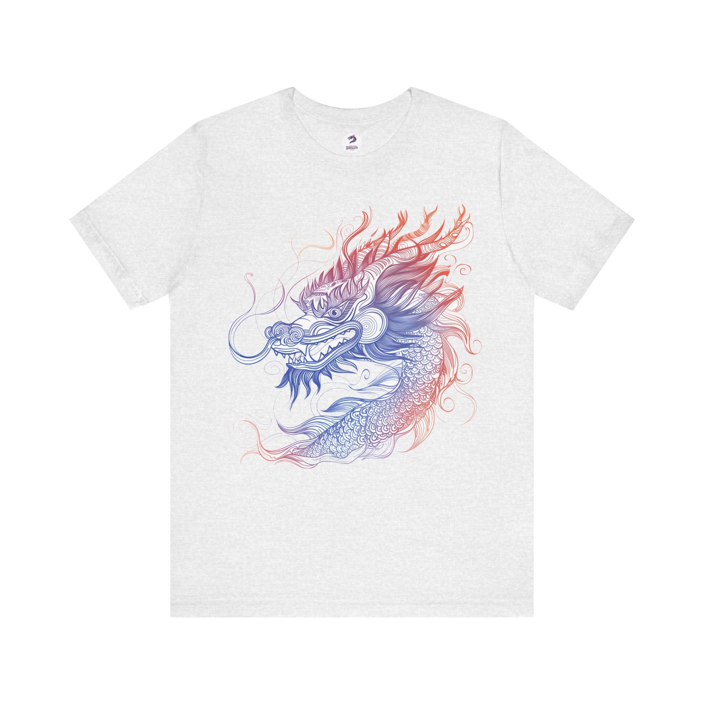 Majestic line art dragon tee ash