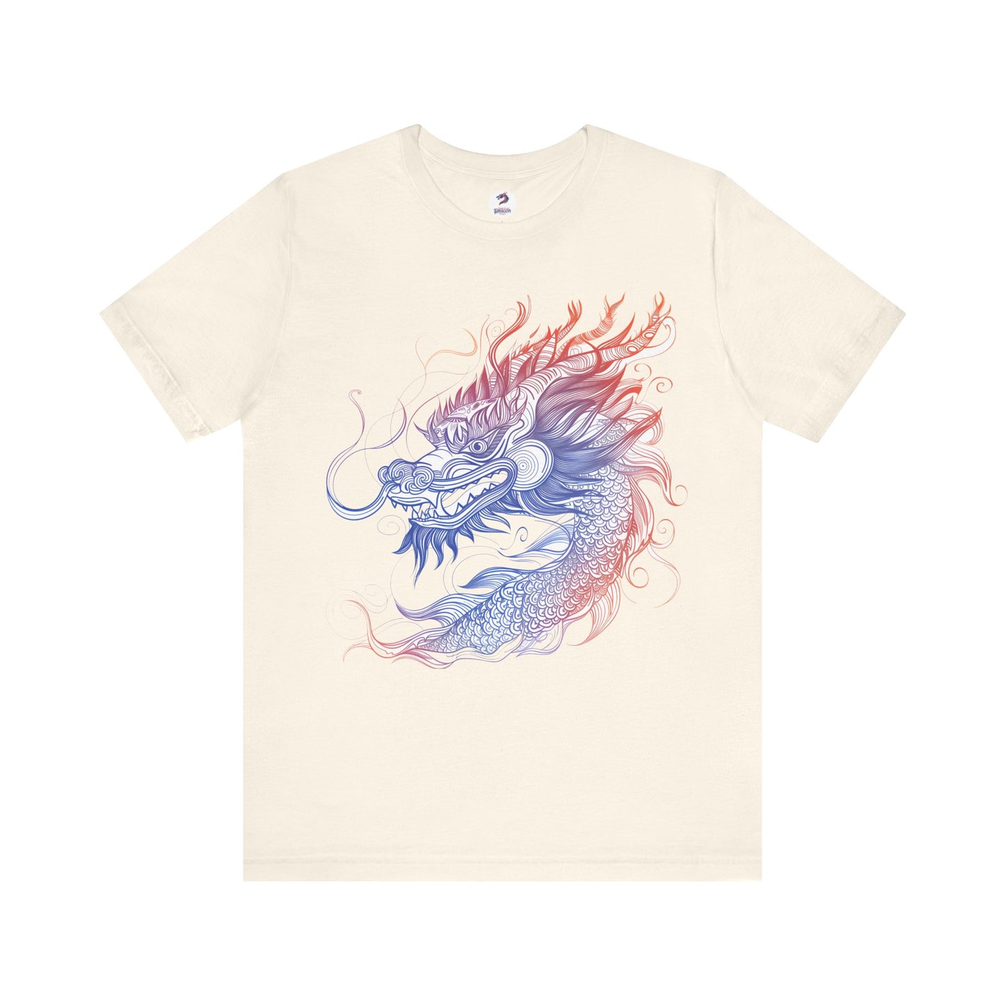 Majestic line art dragon tee natural