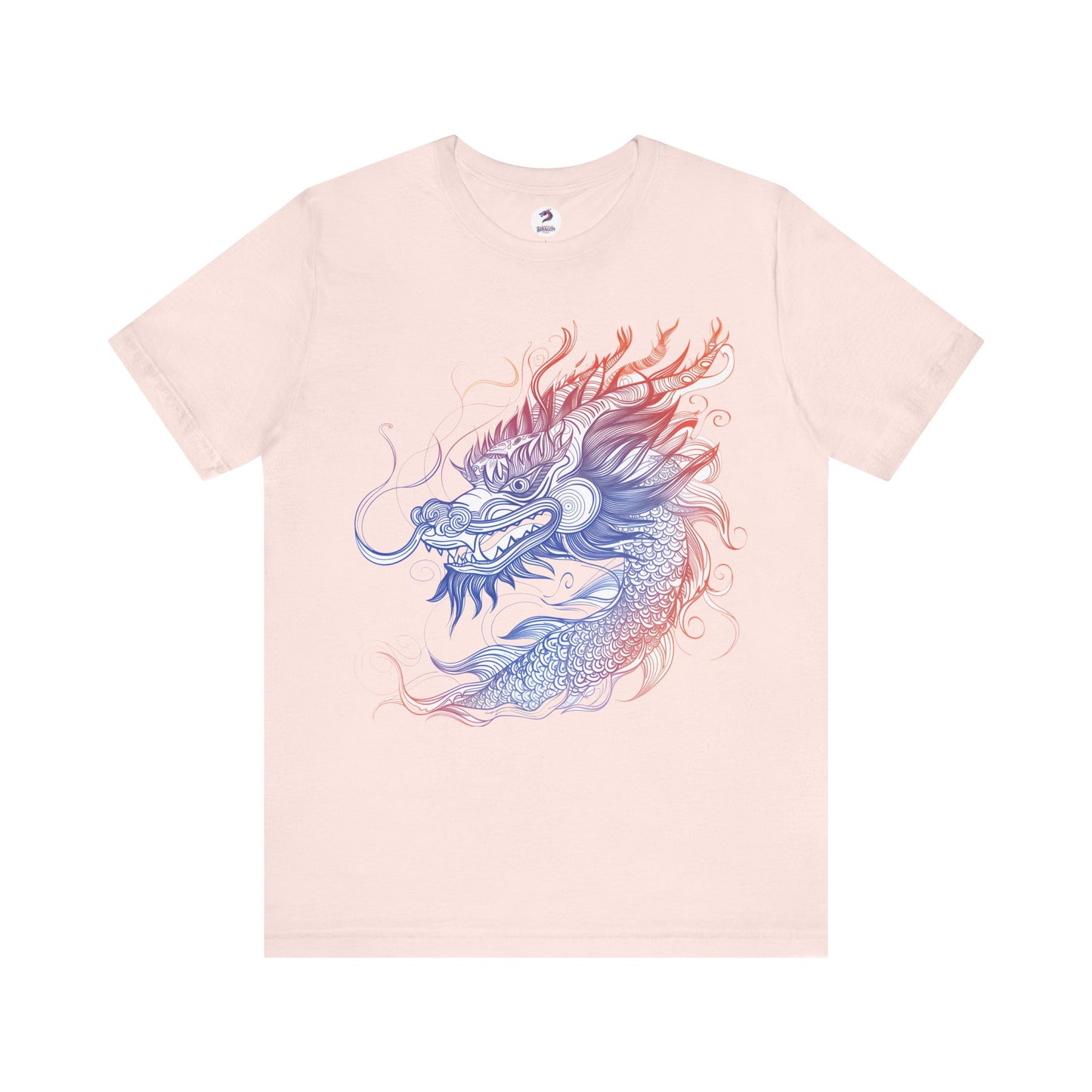 Majestic line art dragon tee soft pink