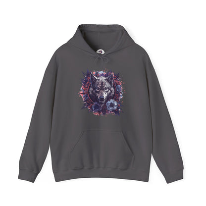 Gothic Dark Wolf hoodie charcoal