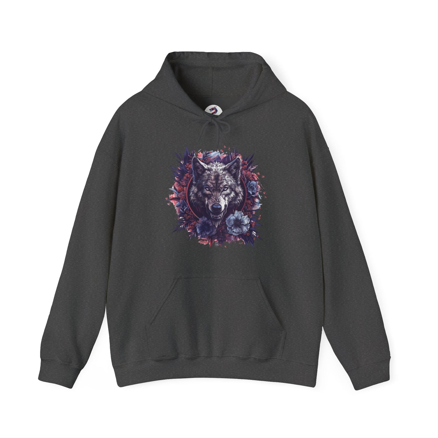 Gothic Dark Wolf hoodie dark heather