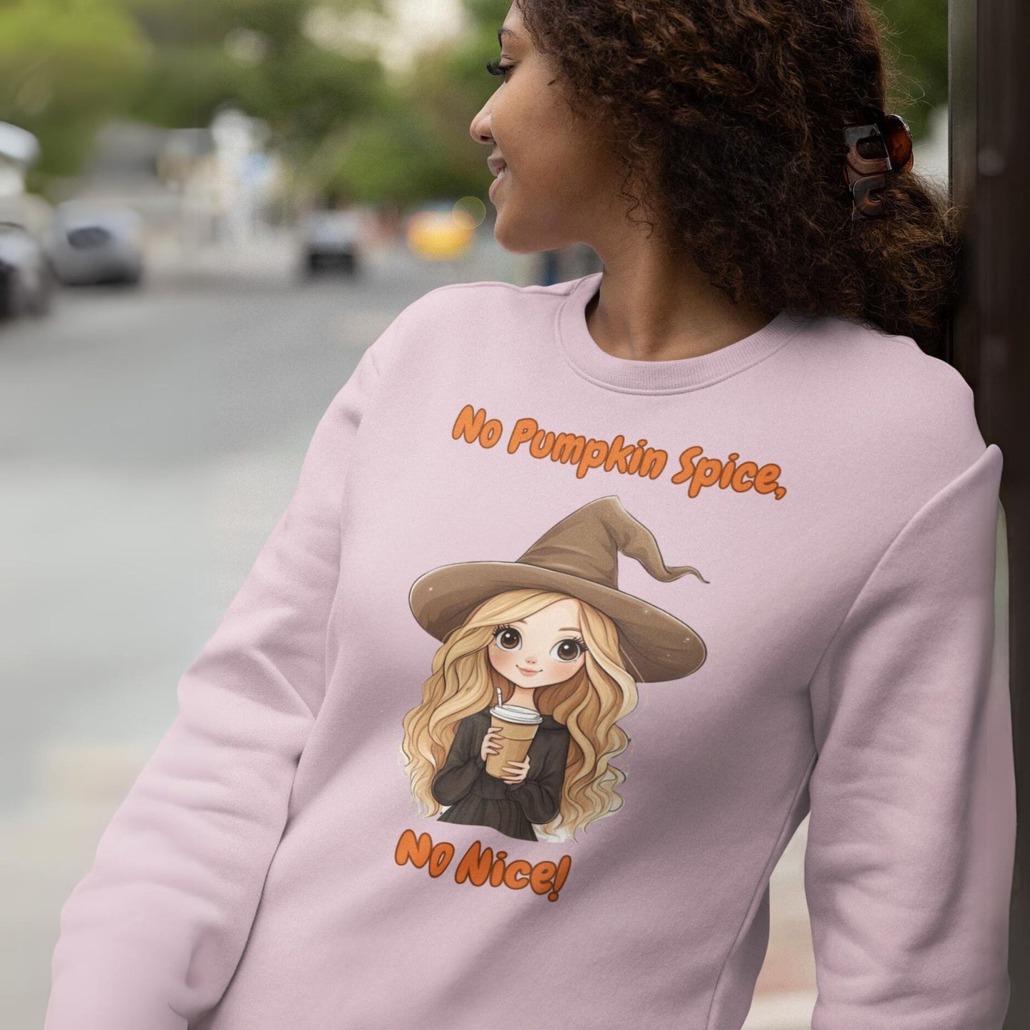 Cute No Pumpkin Spice, No Nice sweatshirt light pink