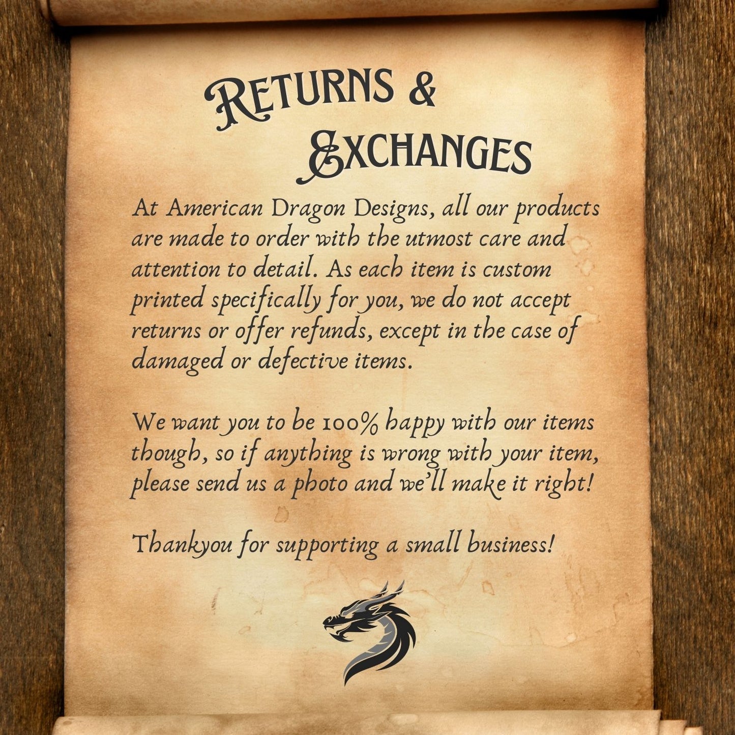 Return and exchange policy