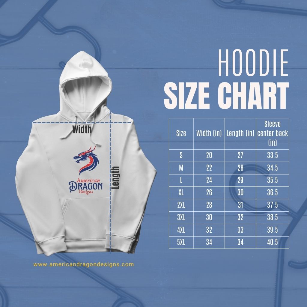 Hoodie sizing chart